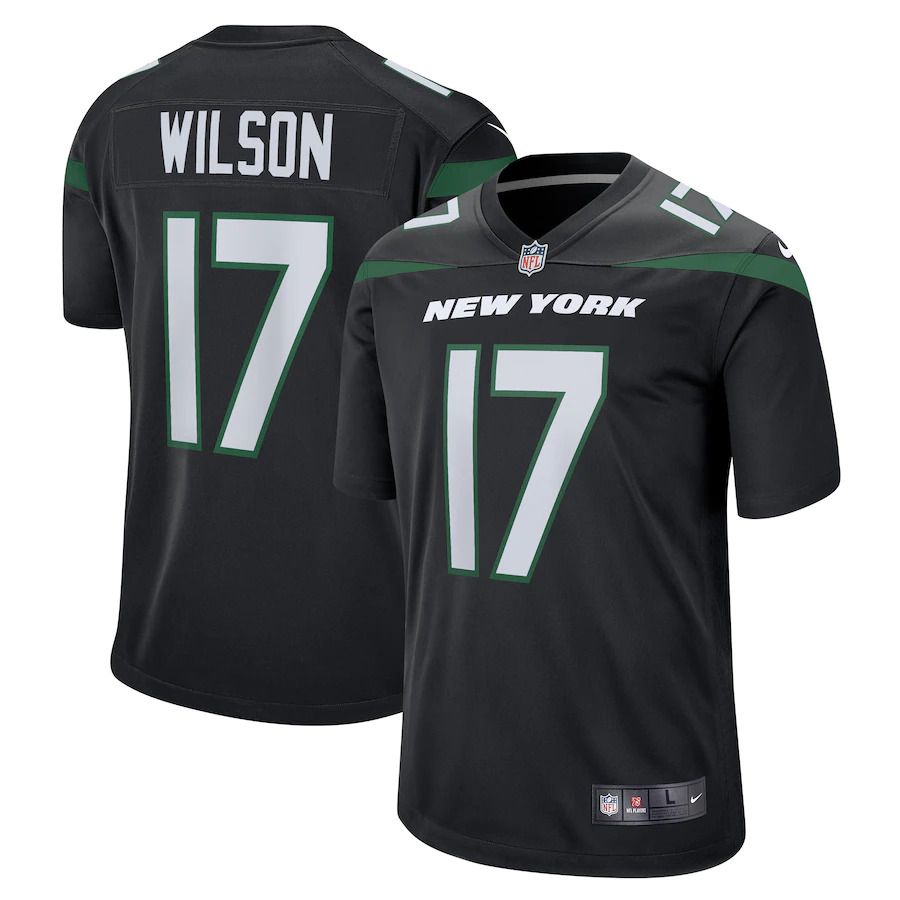 Men New York Jets #17 Garrett Wilson Nike Stealth Black Alternate Game Player NFL Jersey->youth nfl jersey->Youth Jersey